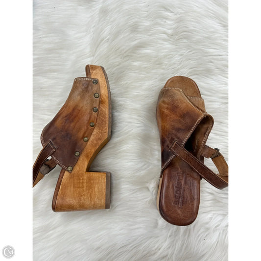 Sandals Heels Block By Bed Stu In Brown, Size: 10