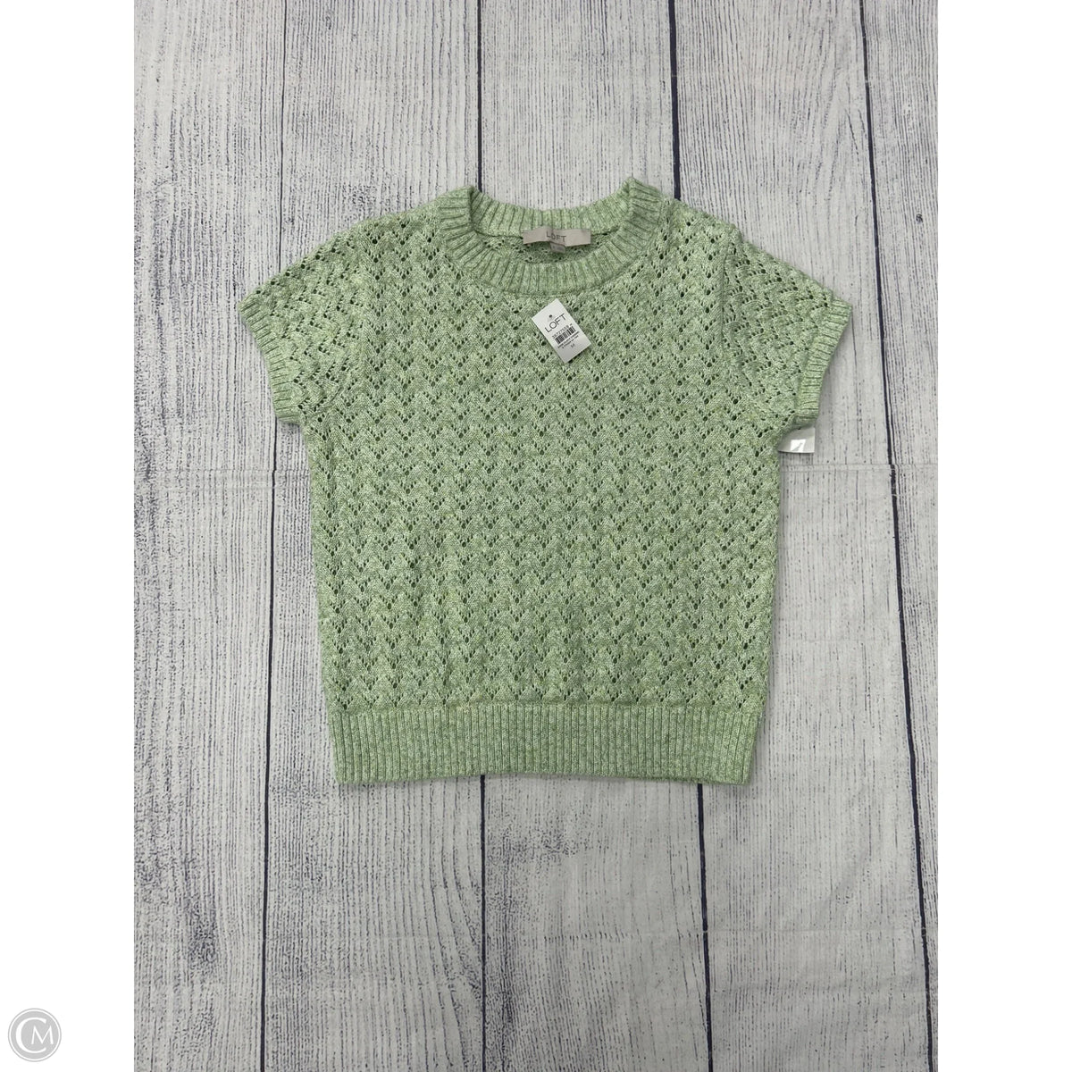 Sweater Short Sleeve By Loft In Green, Size: M