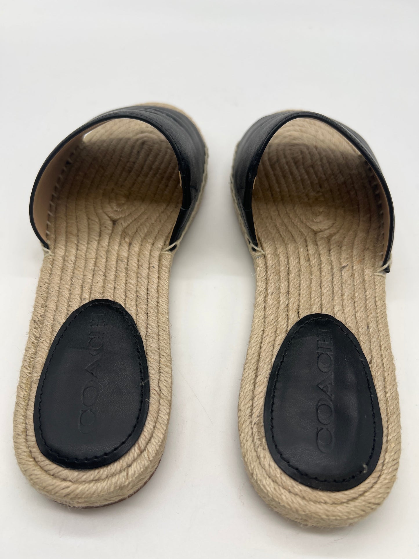 Black Sandals Flats Coach, Size 8