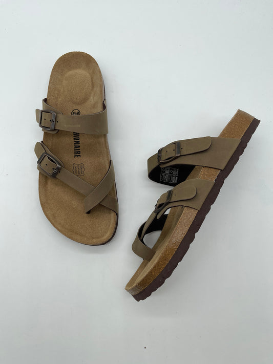 Tan Sandals Flats Cushionaire, Size 8.5