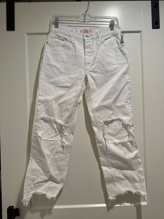 Jeans Straight By We The Free In White Denim, Size: 0