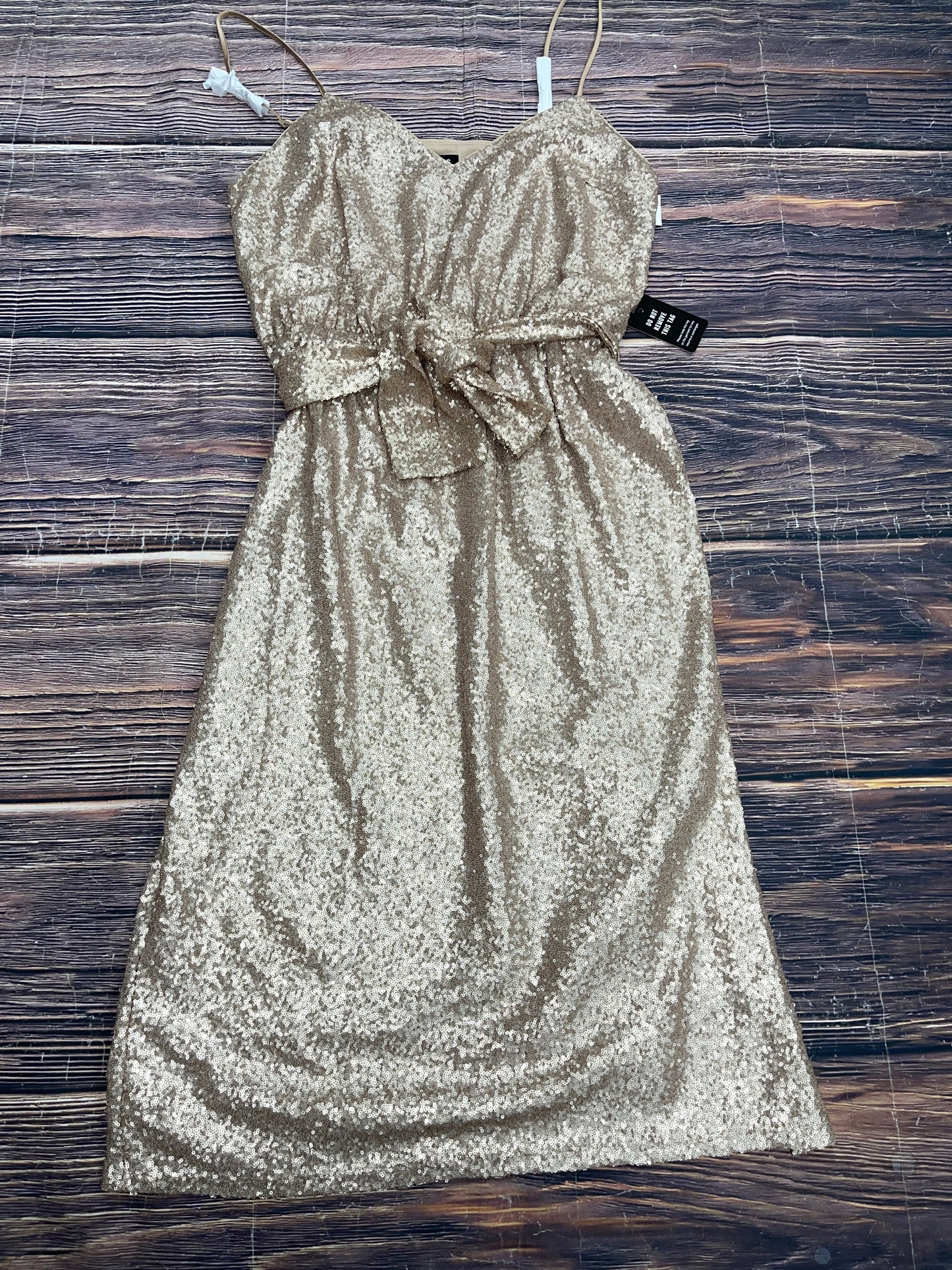 Dress Party Midi By Express In Gold, Size: M