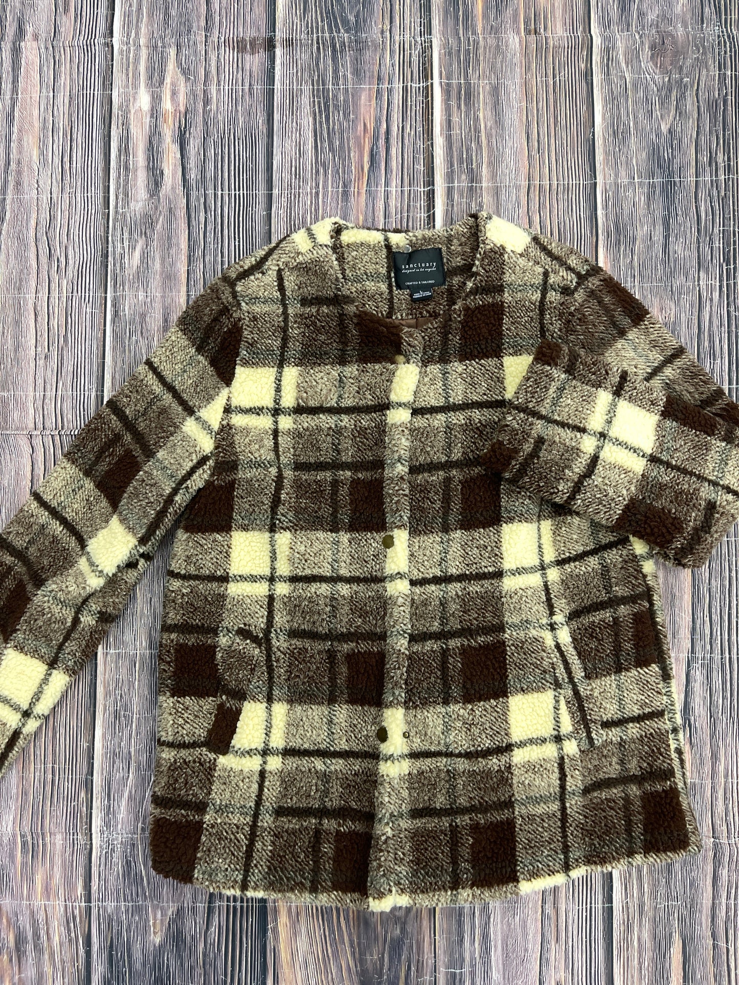 Jacket Faux Fur & Sherpa By Sanctuary In Brown, Size: L