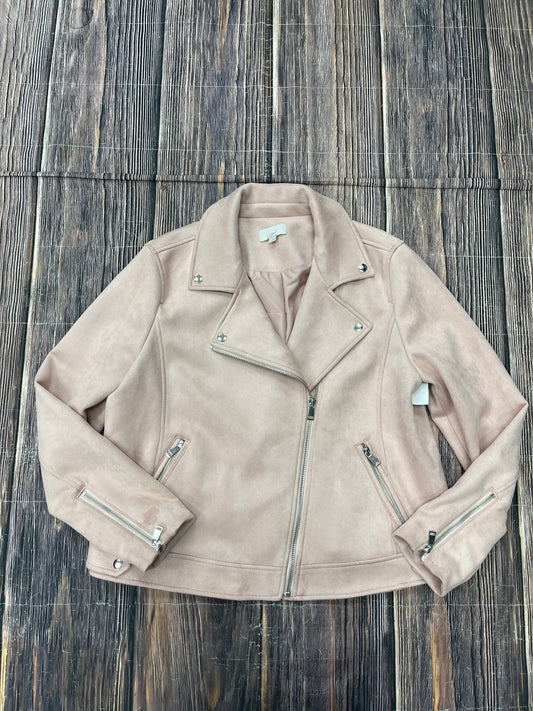 Jacket Moto By Loft In Pink, Size: L