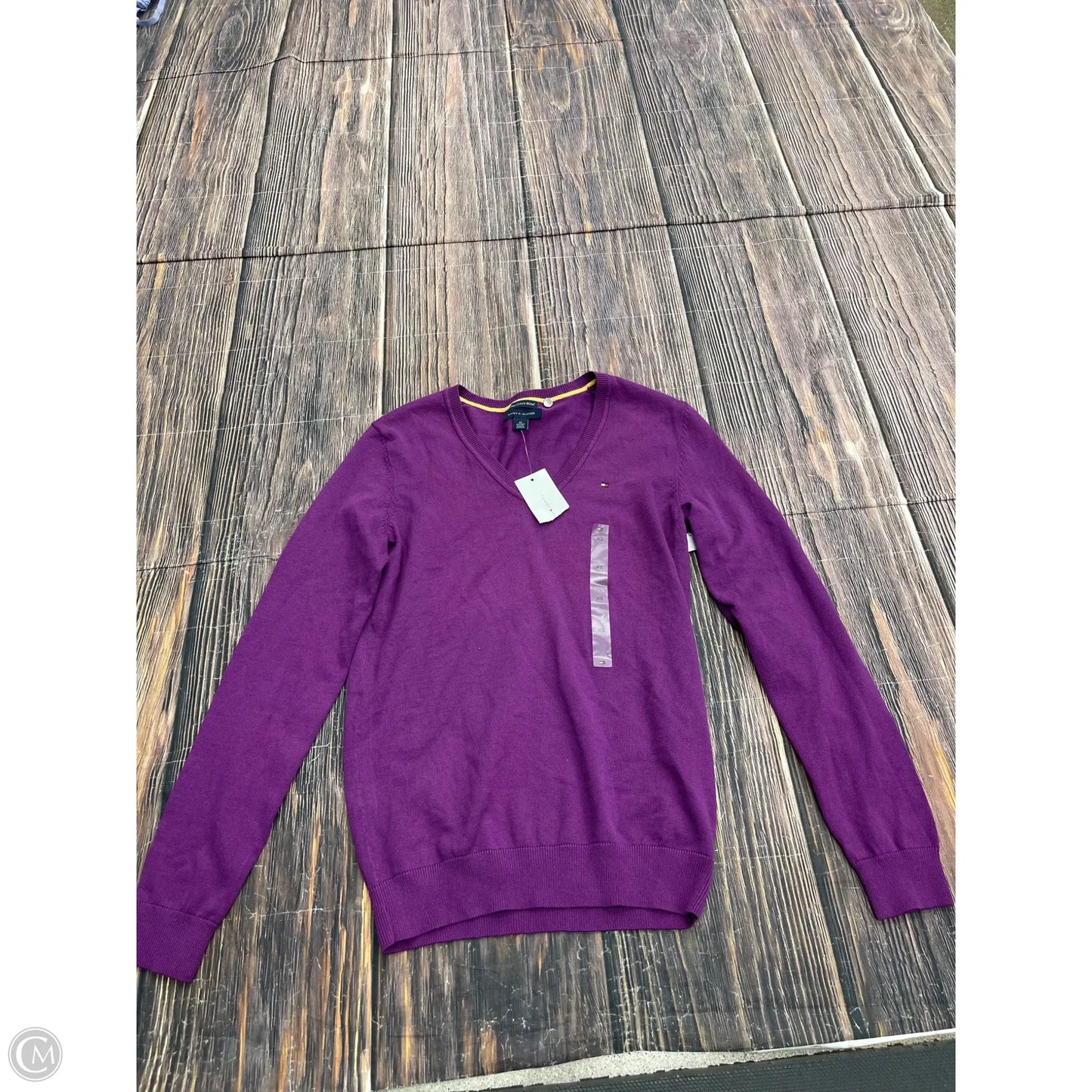 Sweater By Tommy Hilfiger In Purple, Size: Xs