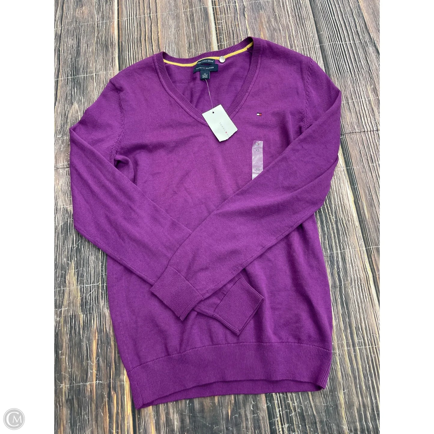 Sweater By Tommy Hilfiger In Purple, Size: Xs