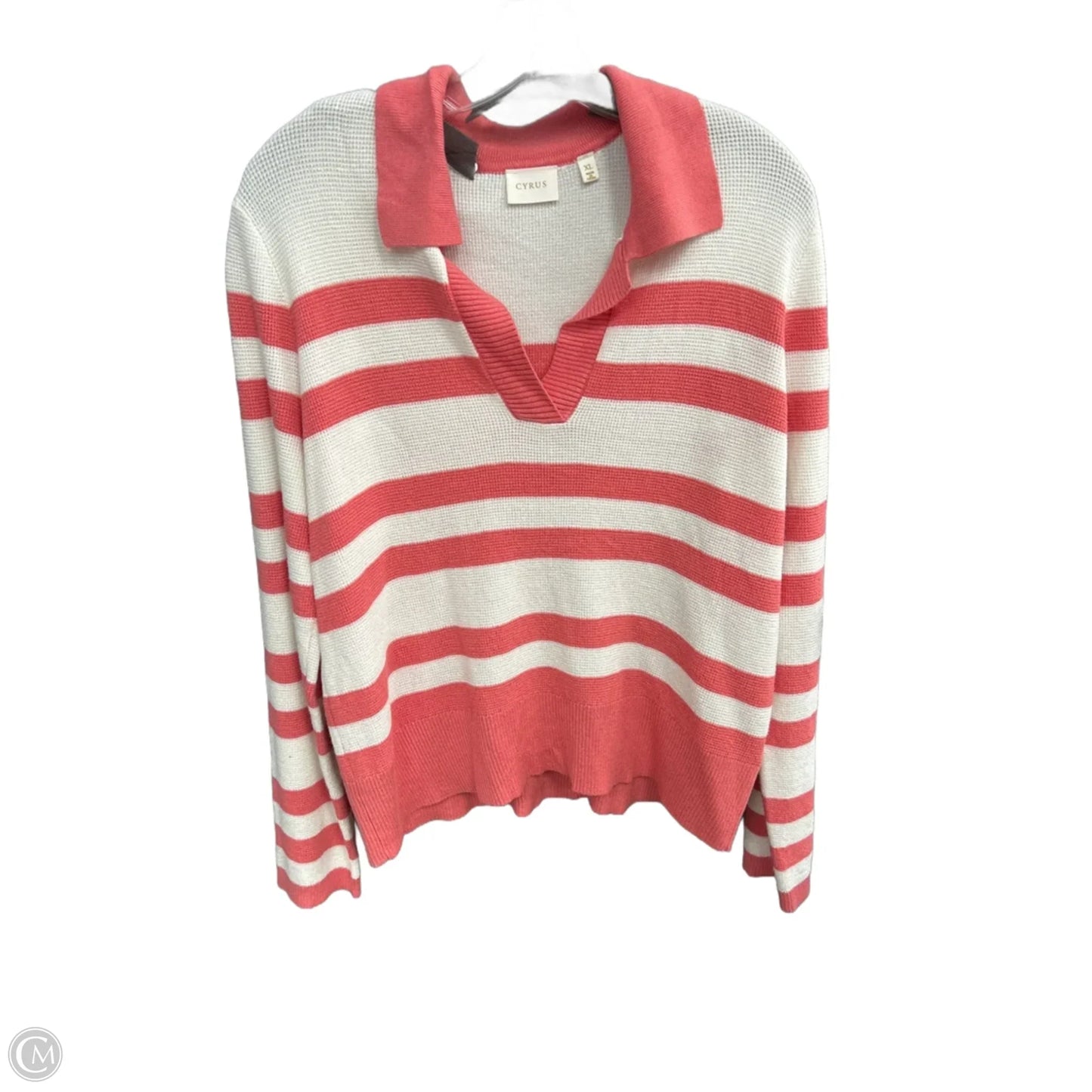 Sweater By Cyrus Knits In Peach, Size: Xl