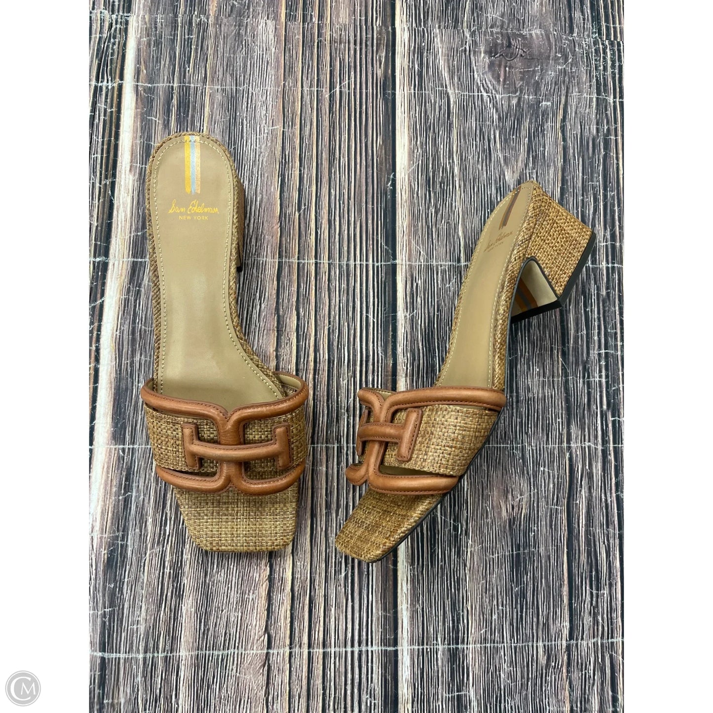 Sandals Heels Block By Sam Edelman In Brown, Size: 9.5