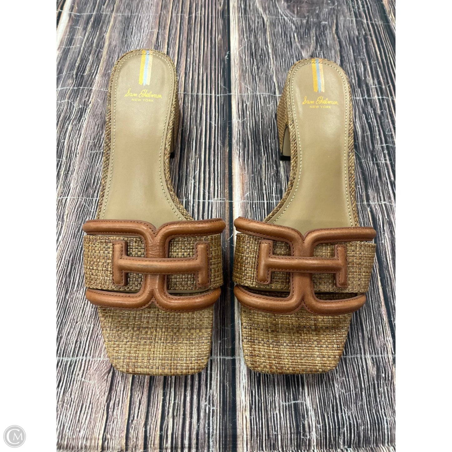 Sandals Heels Block By Sam Edelman In Brown, Size: 9.5