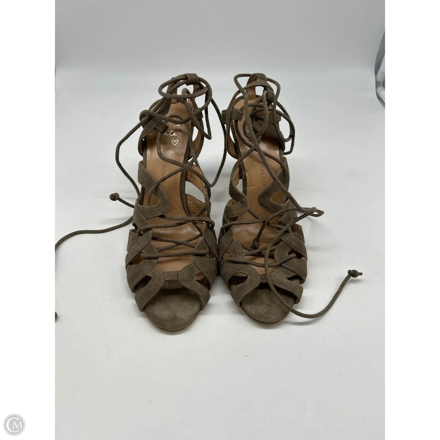 Sandals Heels Stiletto By Banana Republic In Green, Size: 9.5