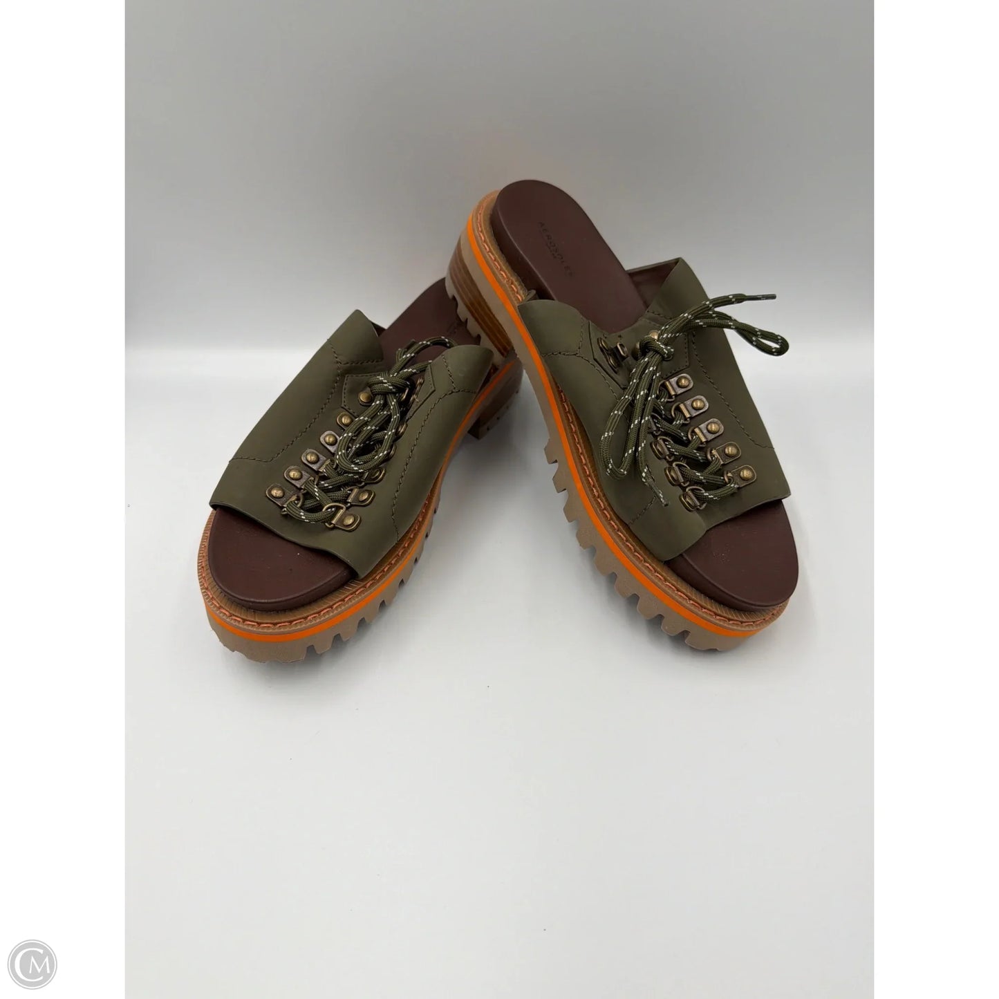 Sandals Flats By Aerosoles In Green, Size: 7