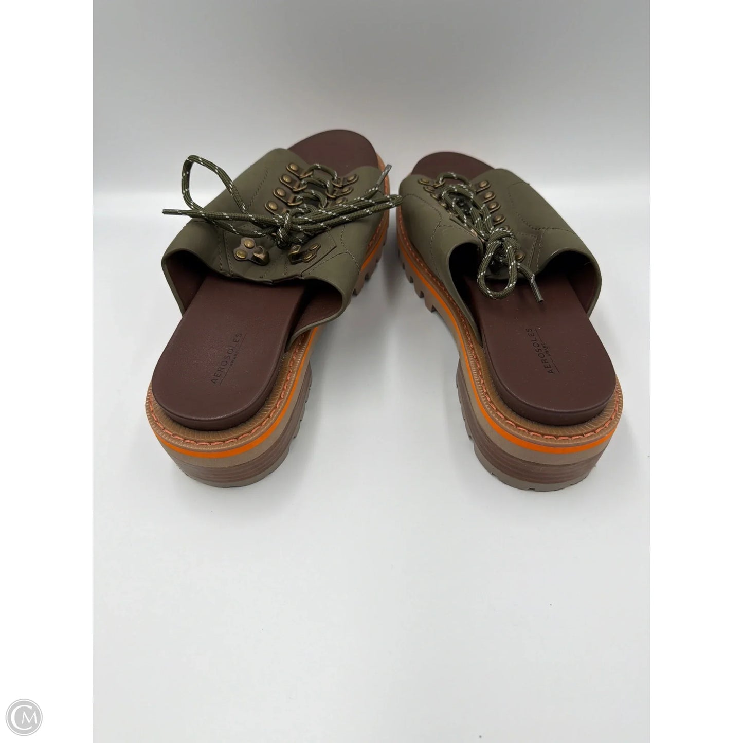 Sandals Flats By Aerosoles In Green, Size: 7