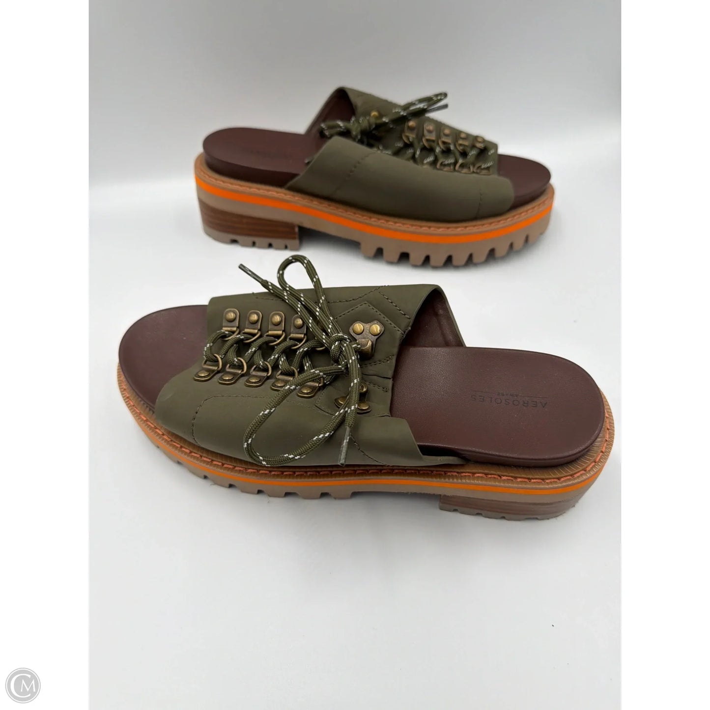 Sandals Flats By Aerosoles In Green, Size: 7