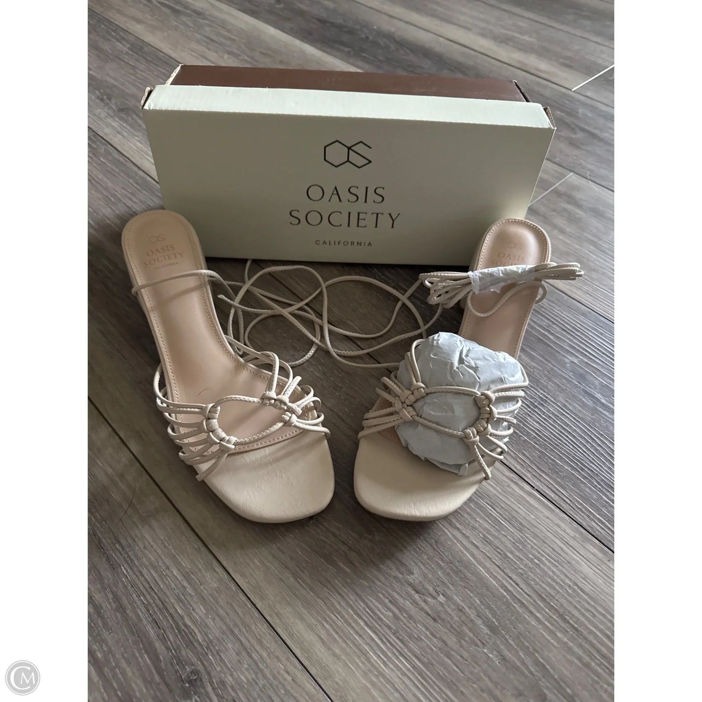 Sandals Heels Block By Oasis Society In Tan, Size: 9