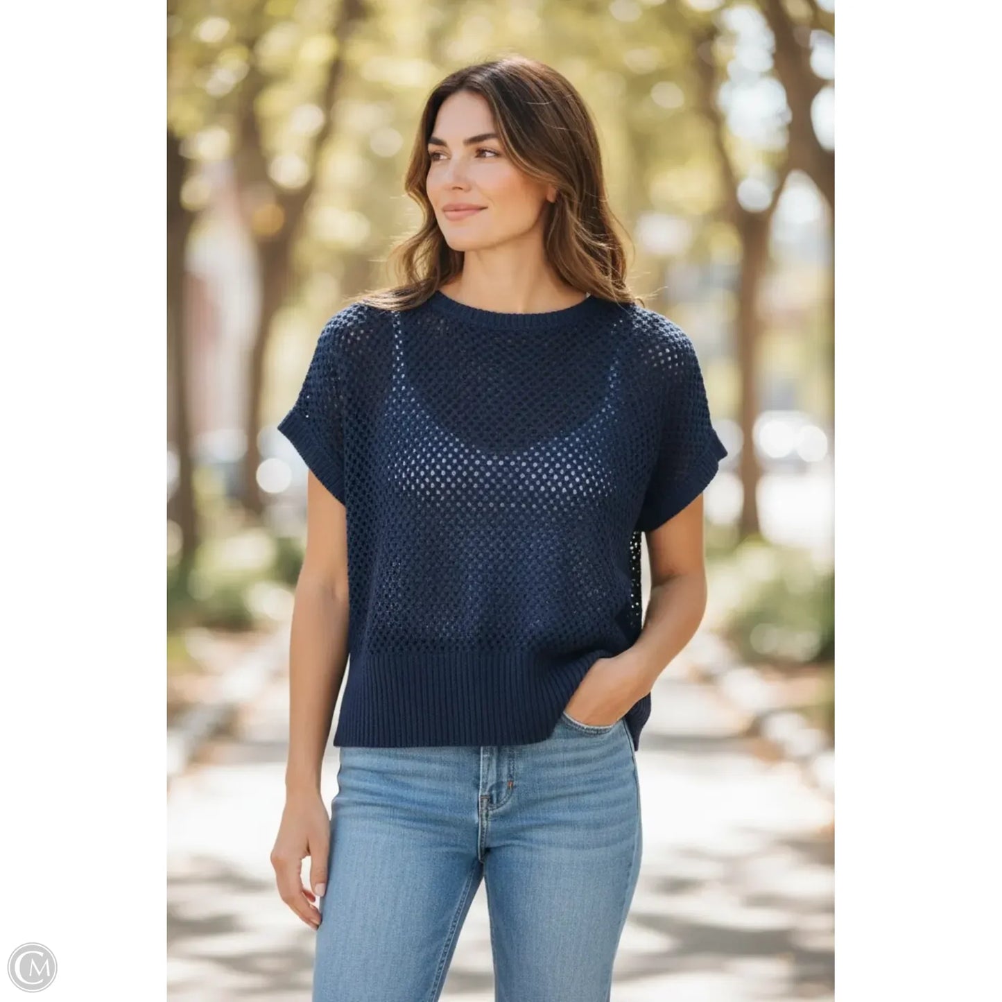 Sweater Short Sleeve By White House Black Market In Blue, Size: Xs