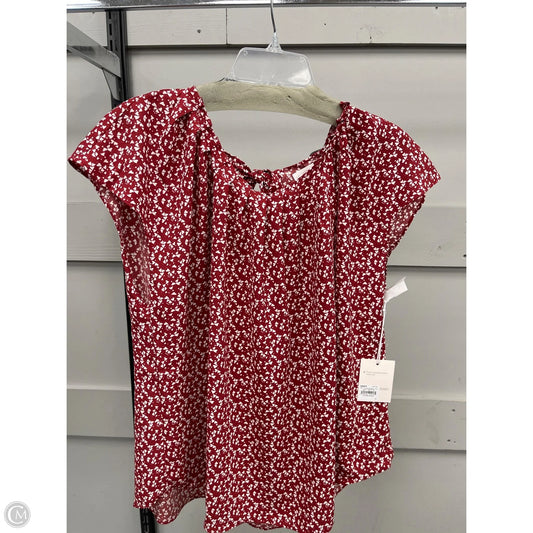 Top Short Sleeve By Lc Lauren Conrad In Red, Size: 1x