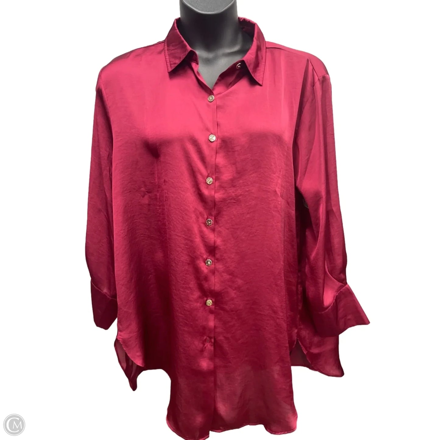 Top Long Sleeve By Cato In Red, Size: 1x