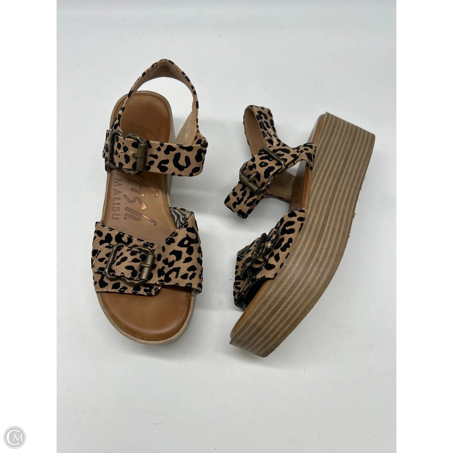 Sandals Heels Platform By Blowfish In Animal Print, Size: 7