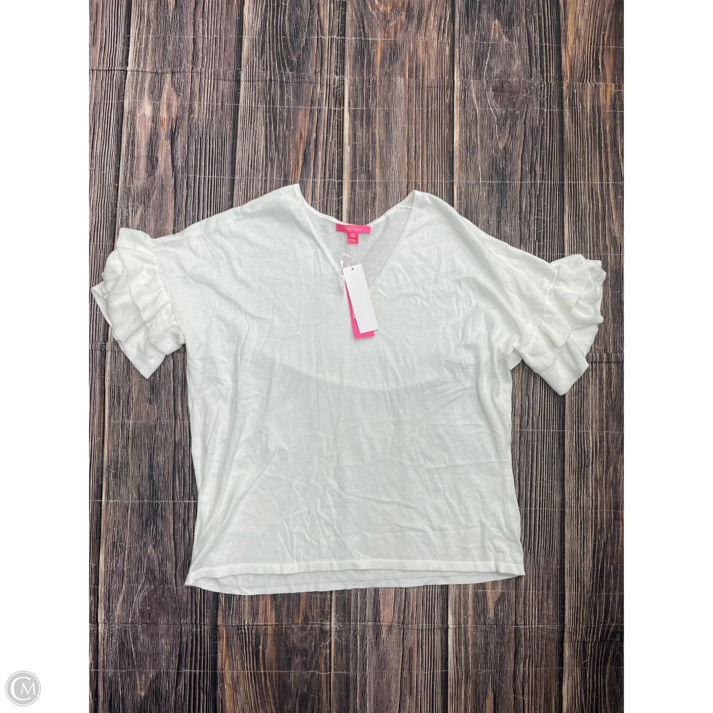 Top Short Sleeve Designer By Lilly Pulitzer In White, Size: Xl