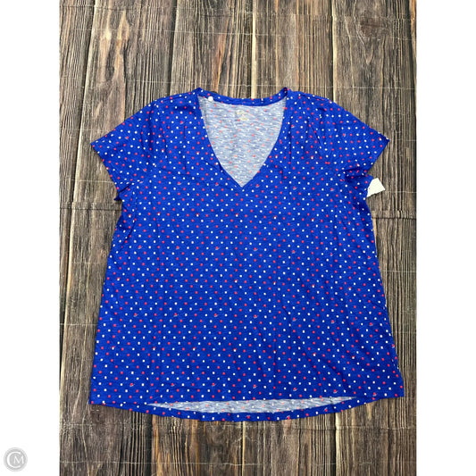 Top Short Sleeve Designer By Lilly Pulitzer In Blue, Size: 1x