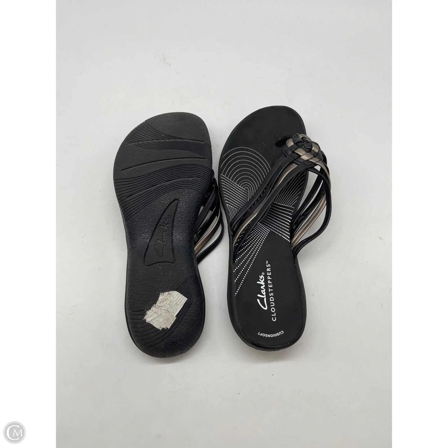 Sandals Flip Flops By Clarks In Black, Size: 7