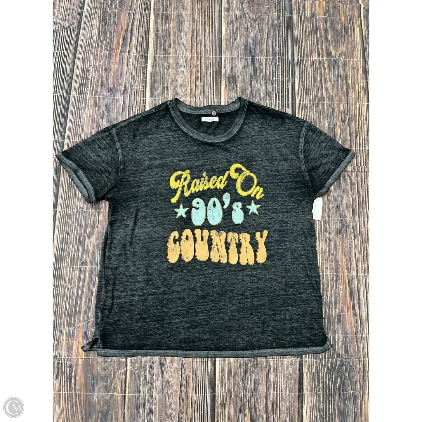 Top Short Sleeve By Maurices In Grey, Size: M