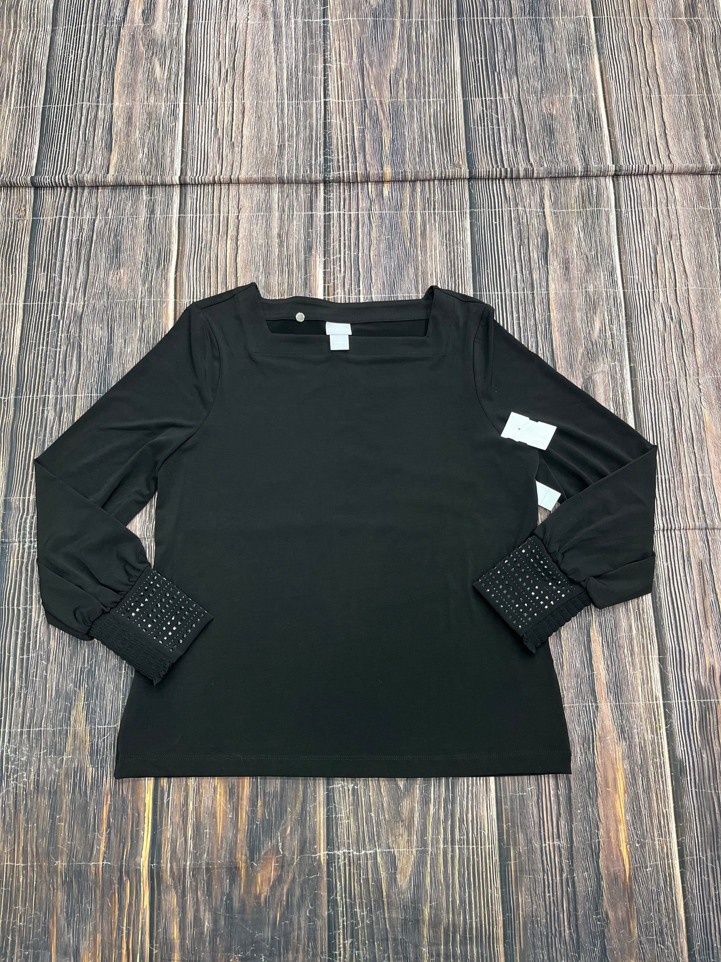 Top Long Sleeve By Chicos In Black, Size: M