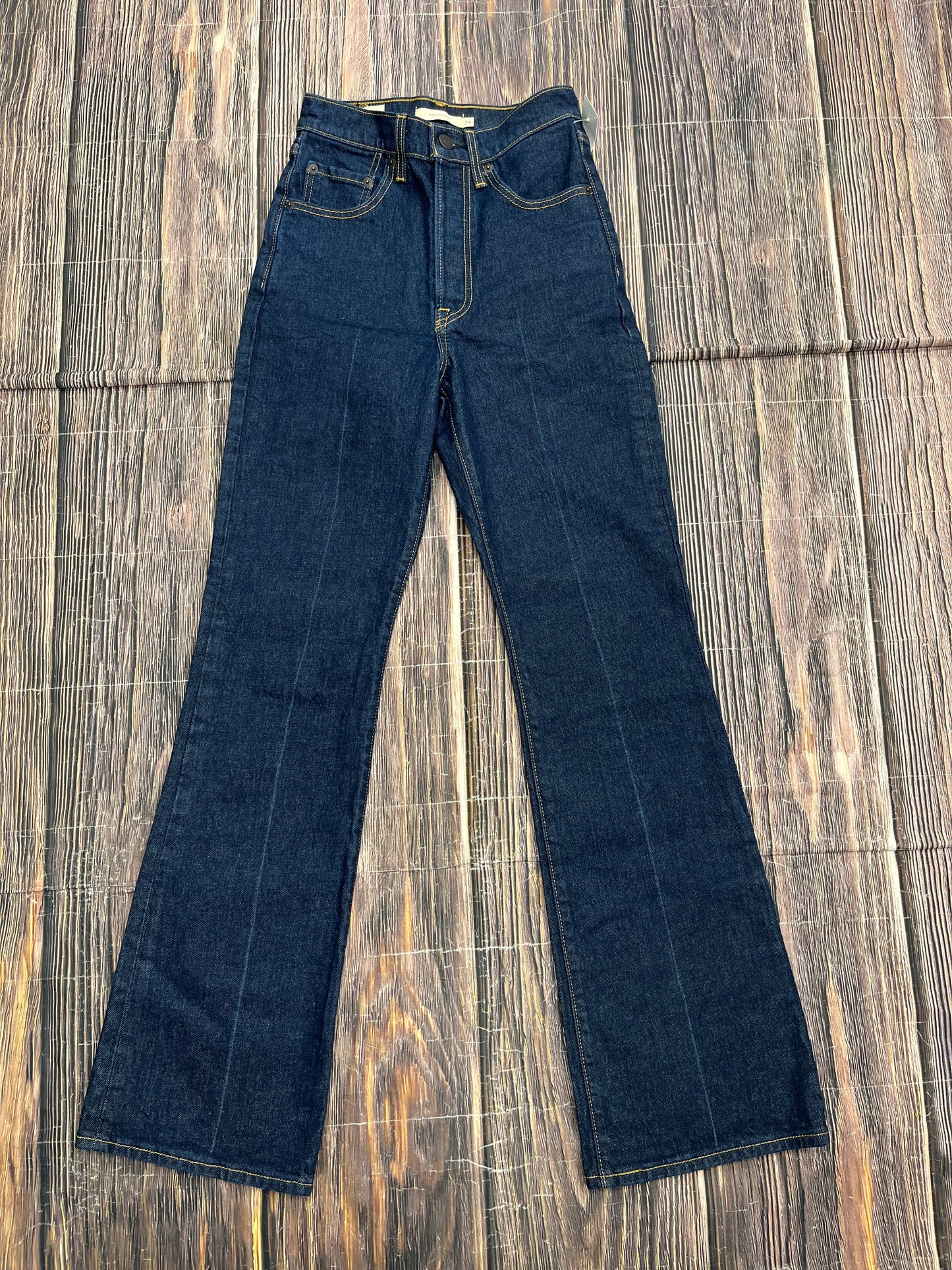 Jeans Boot Cut By Levis In Blue Denim, Size: 0p