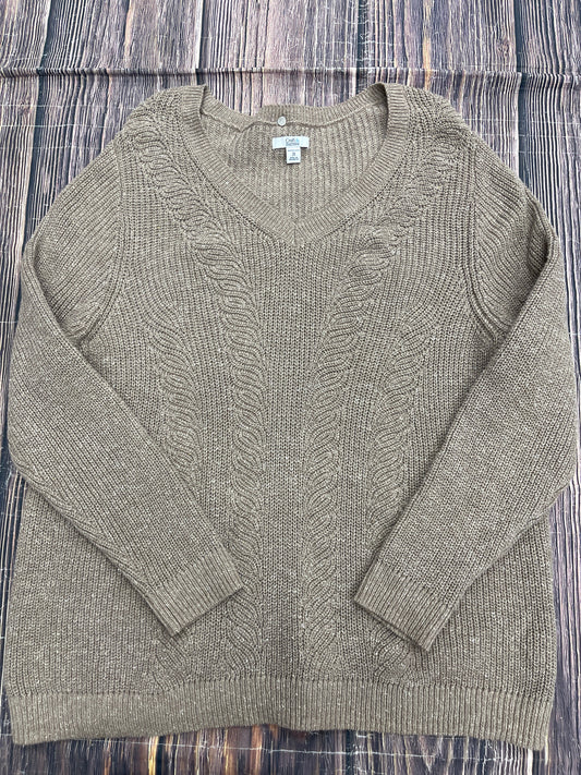 Sweater By Croft And Barrow In Tan, Size: 2x