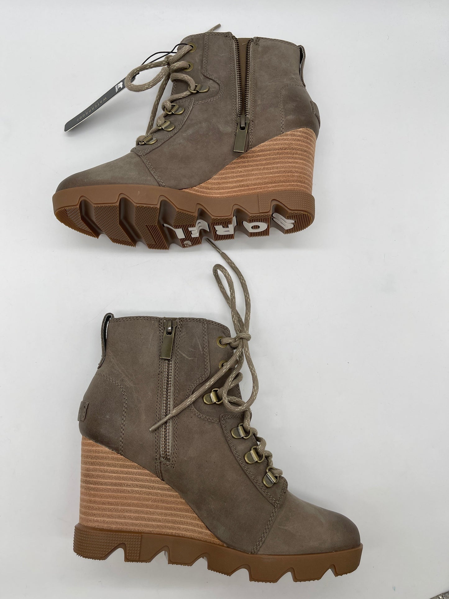 Boots Ankle Heels By Sorel In Khaki, Size: 8