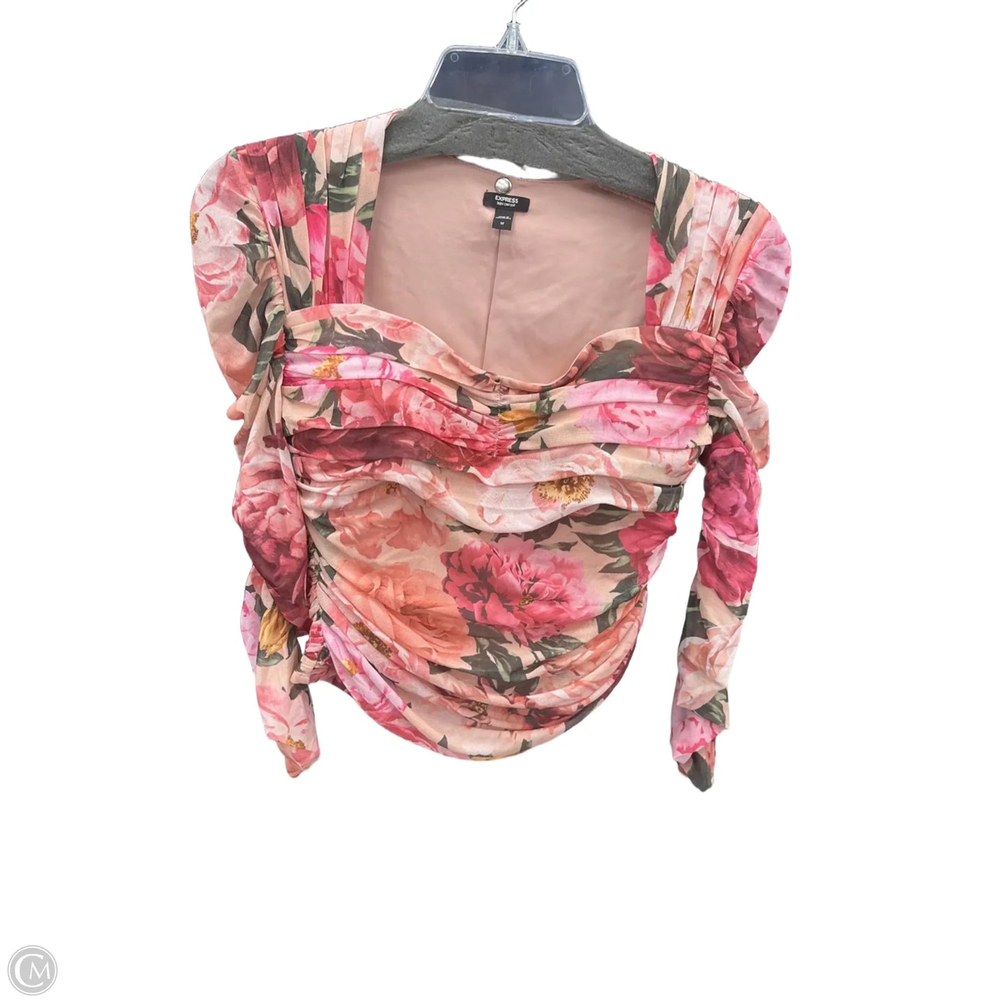 Top Long Sleeve By Express In Pink, Size: M