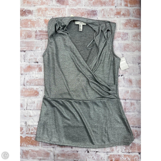 Top Sleeveless Designer By Halston In Silver, Size: Xs