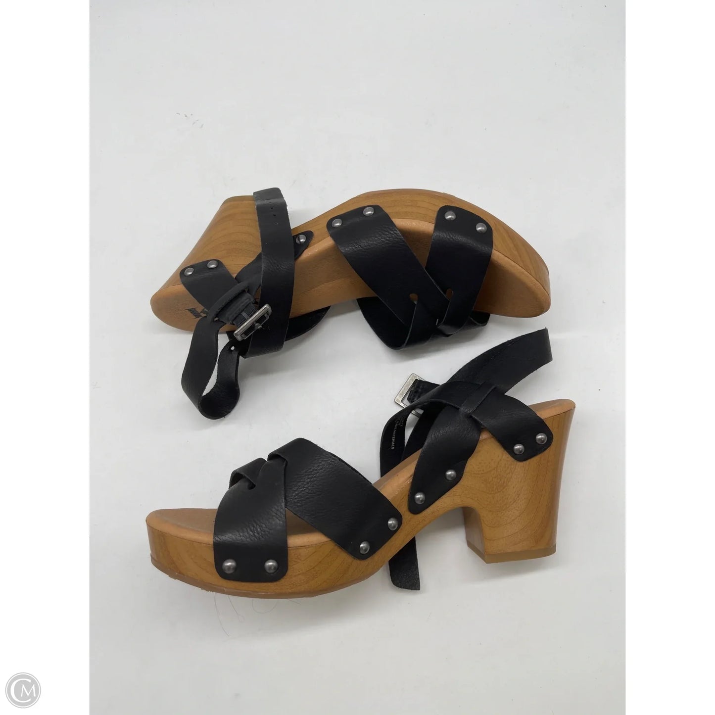 Sandals Heels Block By Korks In Black, Size: 9