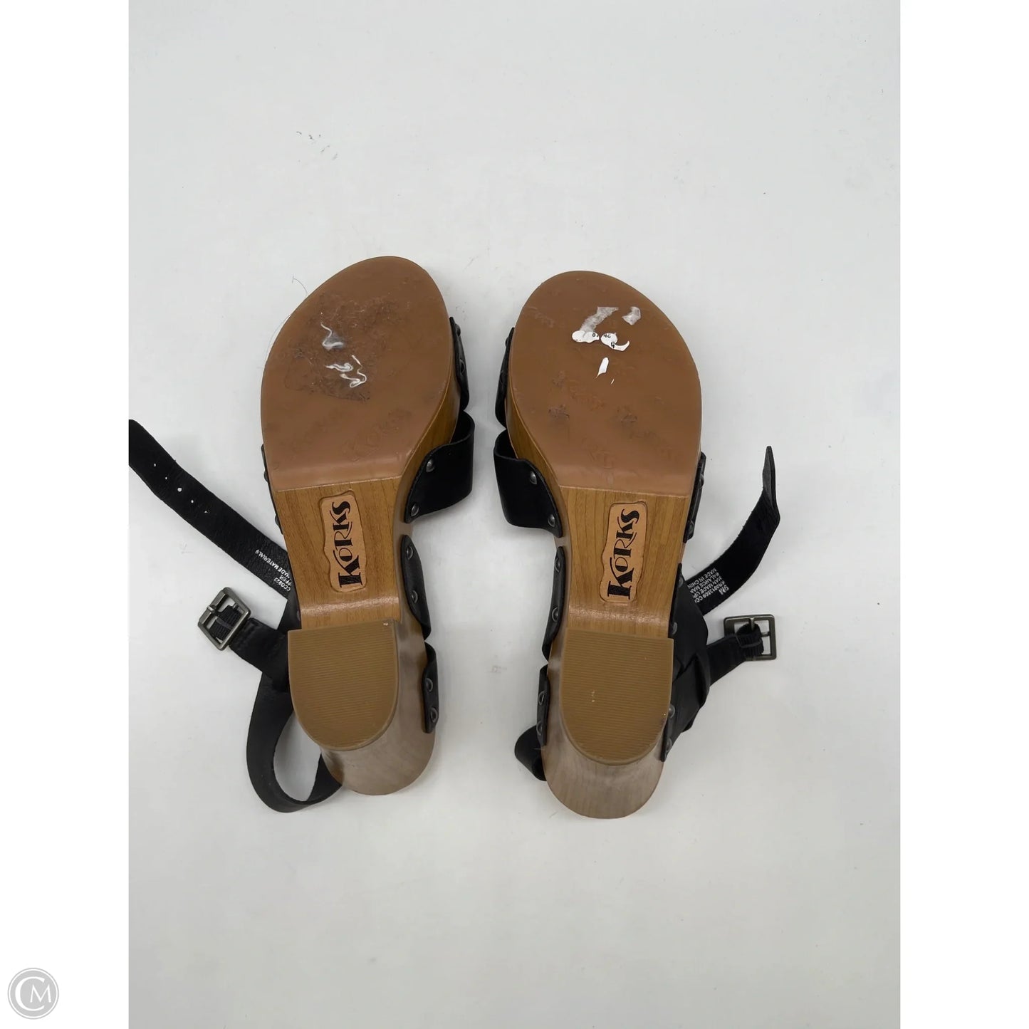 Sandals Heels Block By Korks In Black, Size: 9