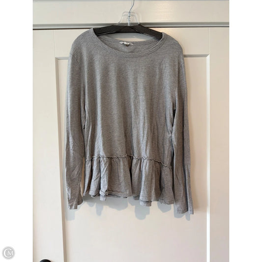 Top Long Sleeve By Caslon In Grey, Size: Xl