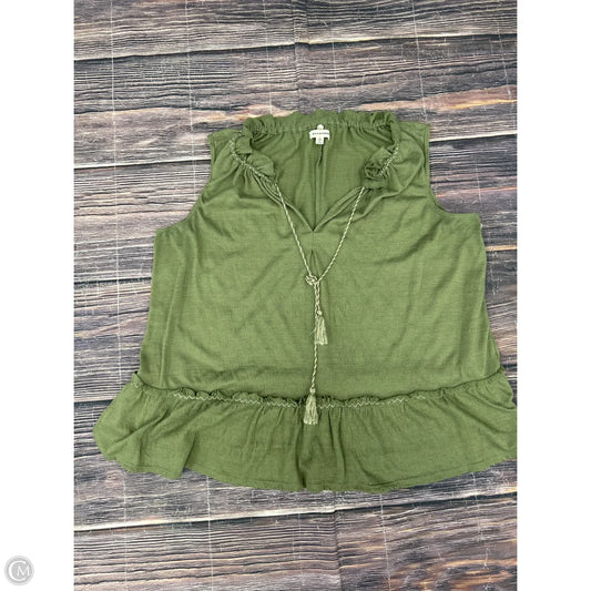 Top Sleeveless By Max Studio In Green, Size: L