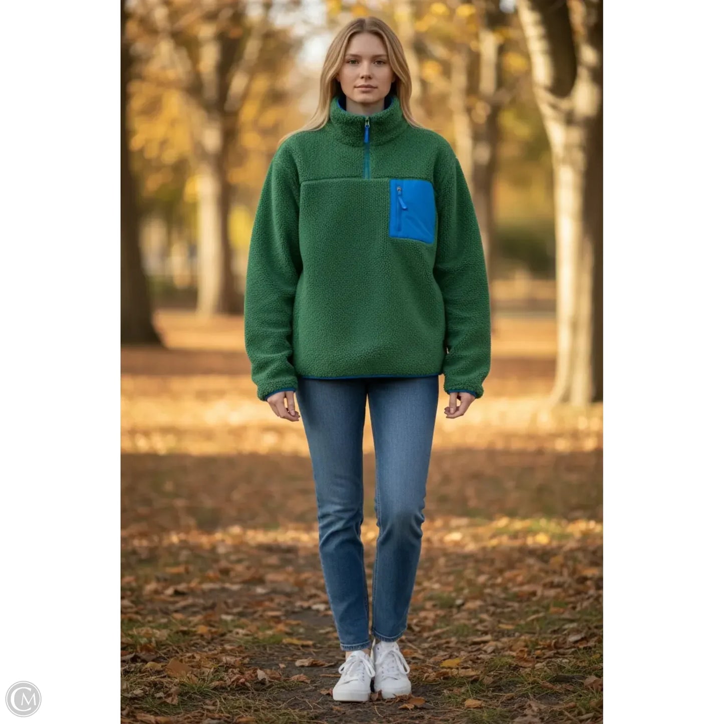 Sweatshirt Collar By Clothes Mentor In Green, Size: Xl