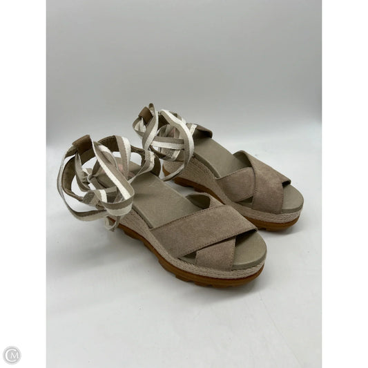 Sandals Heels Wedge By Sorel In Tan, Size: 9
