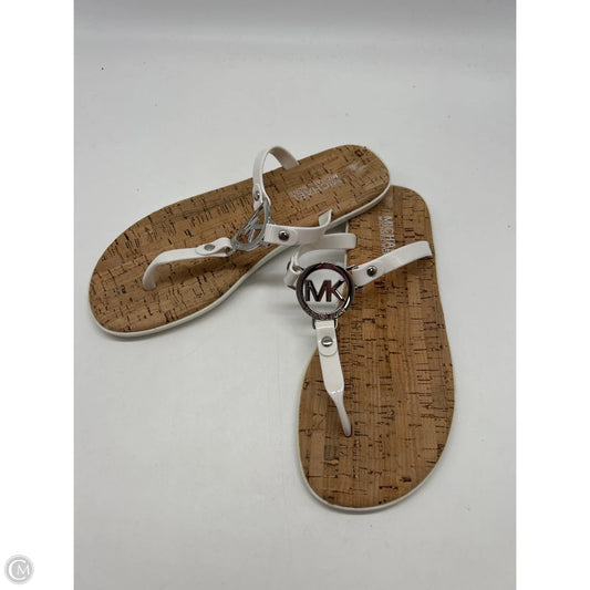 Sandals Flip Flops By Michael By Michael Kors In White, Size: 7