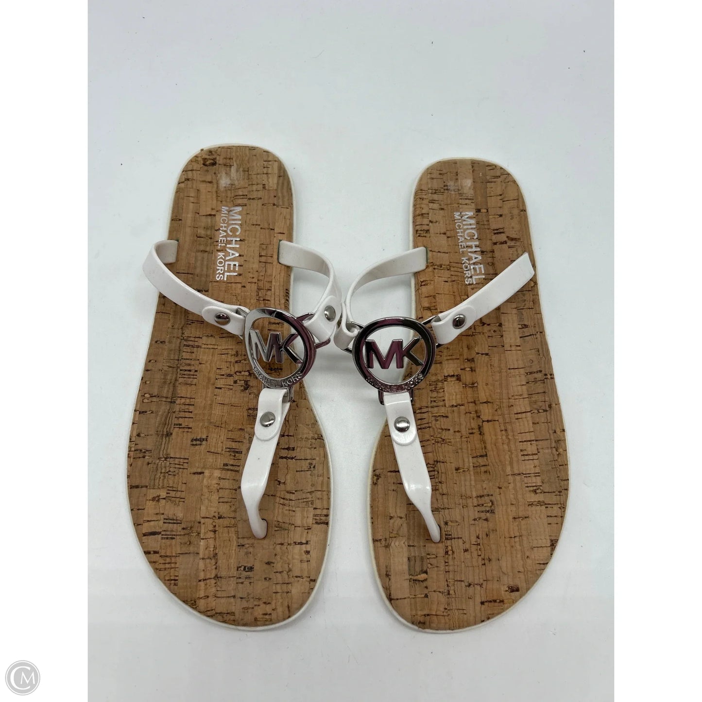 Sandals Flip Flops By Michael By Michael Kors In White, Size: 7