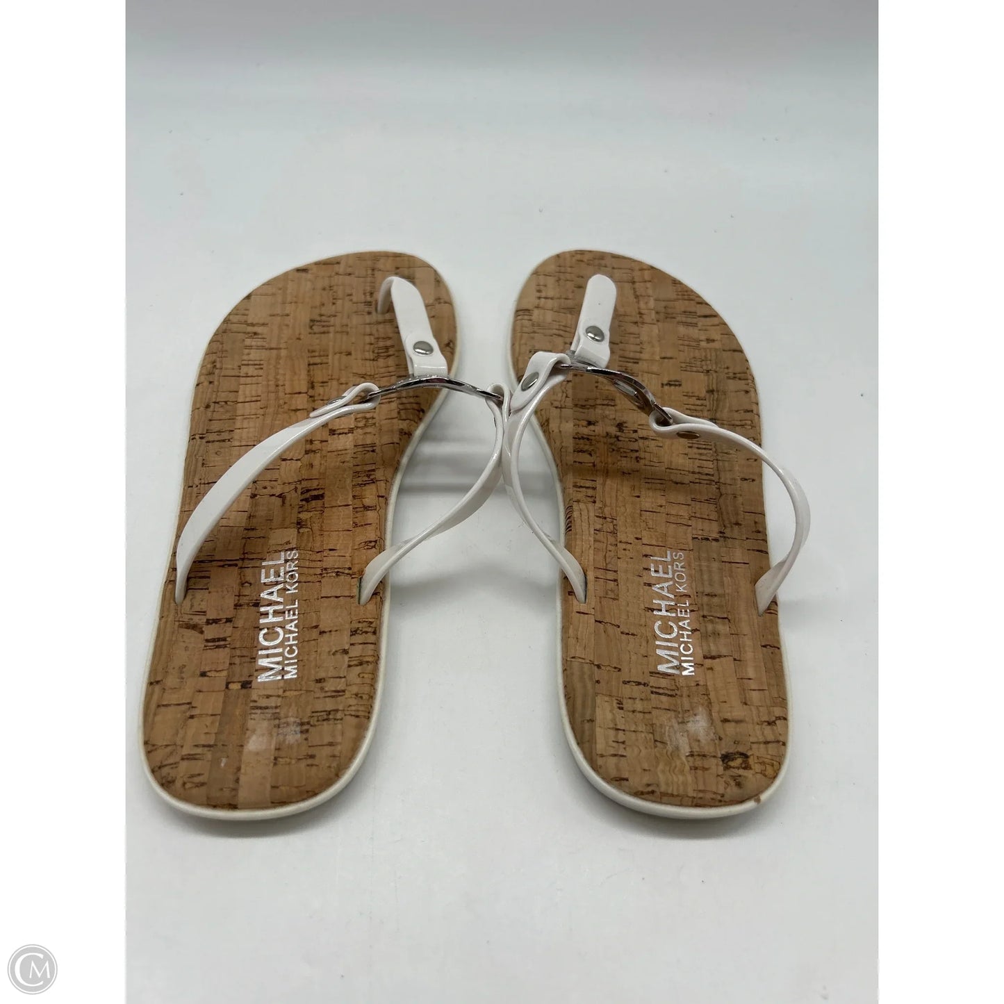 Sandals Flip Flops By Michael By Michael Kors In White, Size: 7