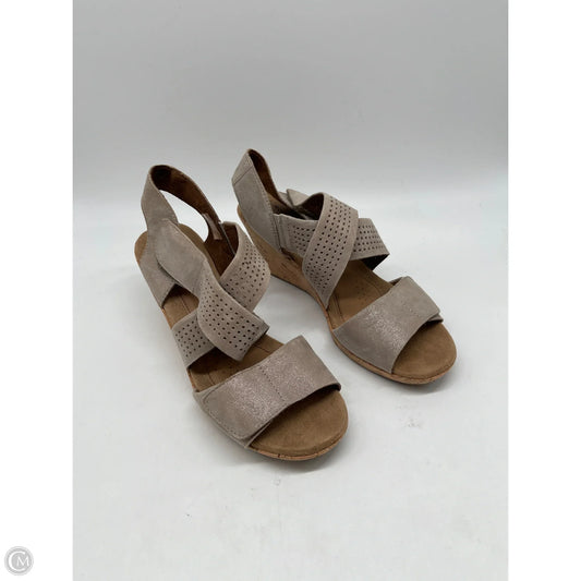 Sandals Heels Wedge By Cobb Hill In Taupe, Size: 8