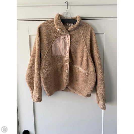 Jacket Faux Fur & Sherpa By Peach Love Cream California In Tan, Size: S