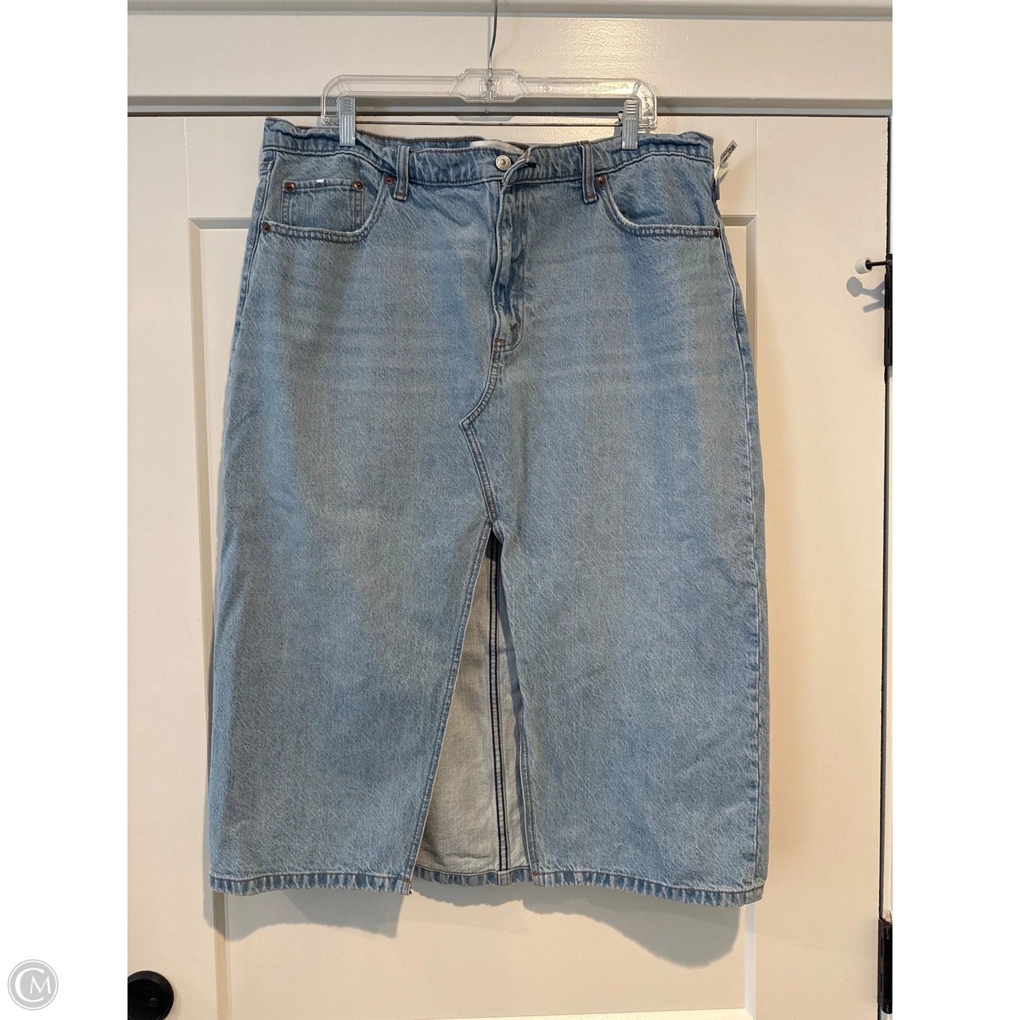 Skirt Midi By Abercrombie And Fitch In Blue Denim, Size: 18