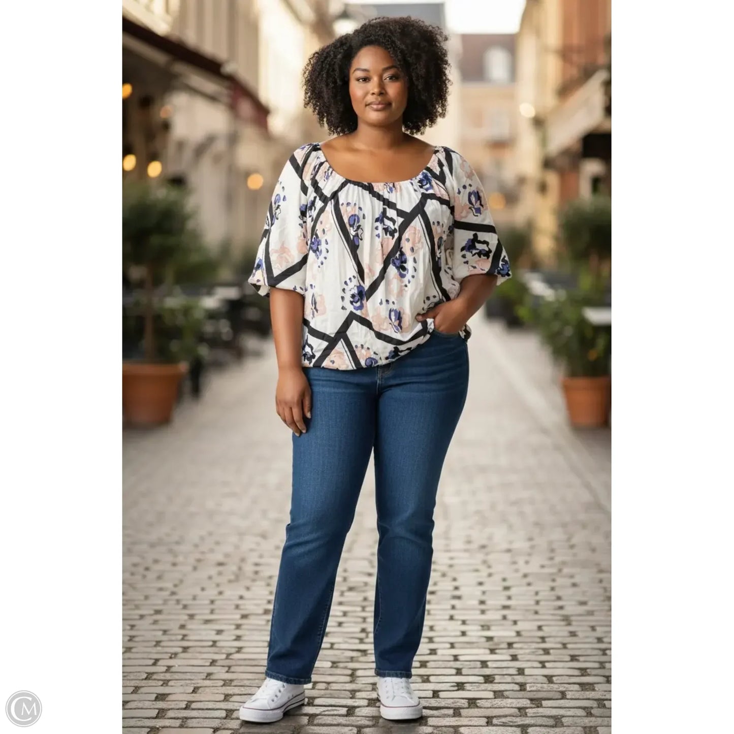 Top Short Sleeve By Nine West In Tan, Size: 4x