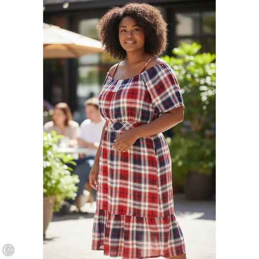 Dress Casual Maxi By Torrid In Blue Red & White, Size: 6