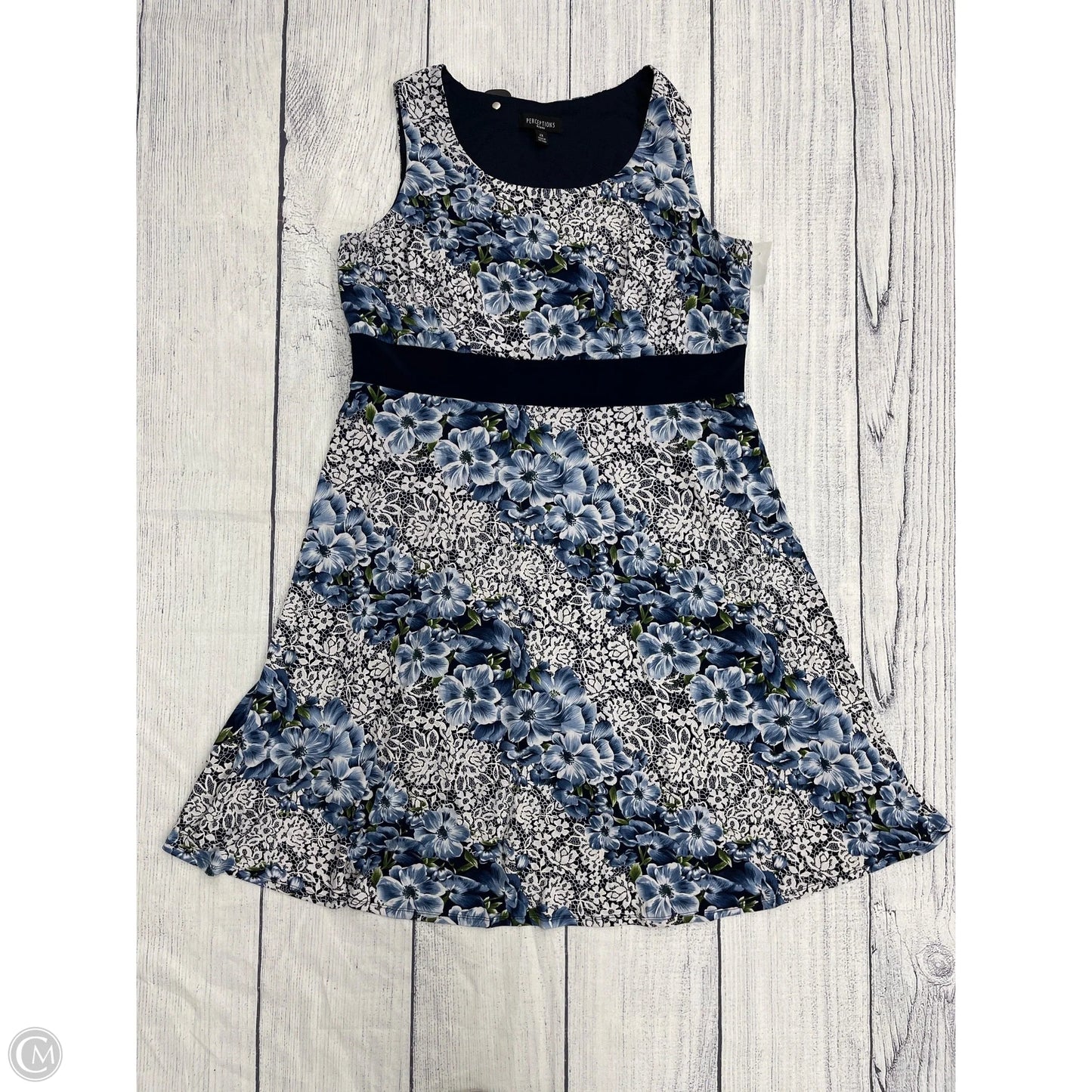 Dress Casual Midi By Perceptions In Blue, Size: 2x