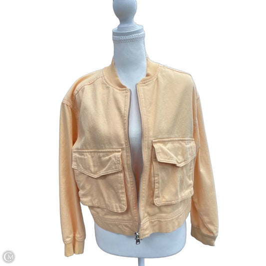 Jacket Denim By Nicole Miller In Orange Denim, Size: S