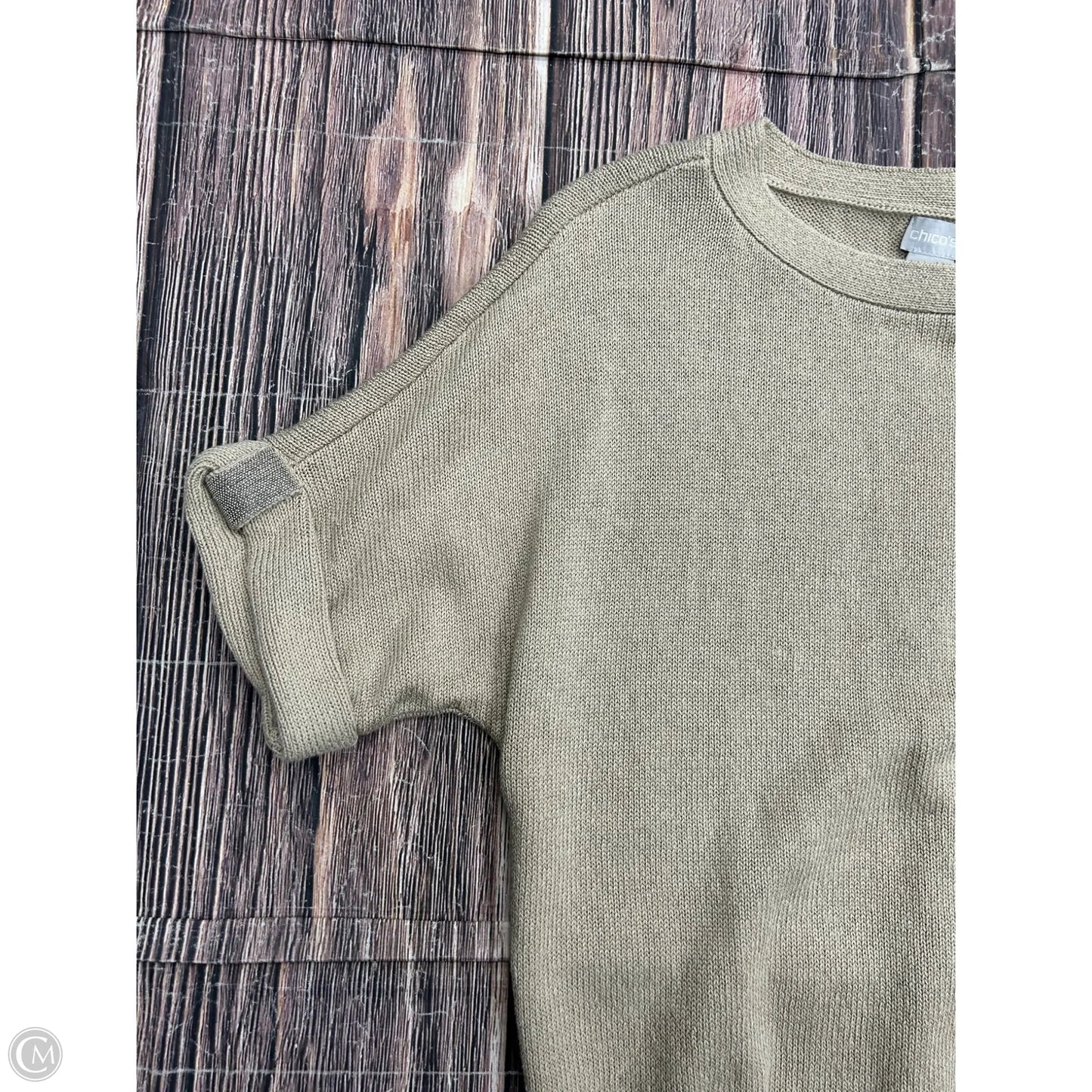 Sweater Short Sleeve By Chicos In Tan, Size: S