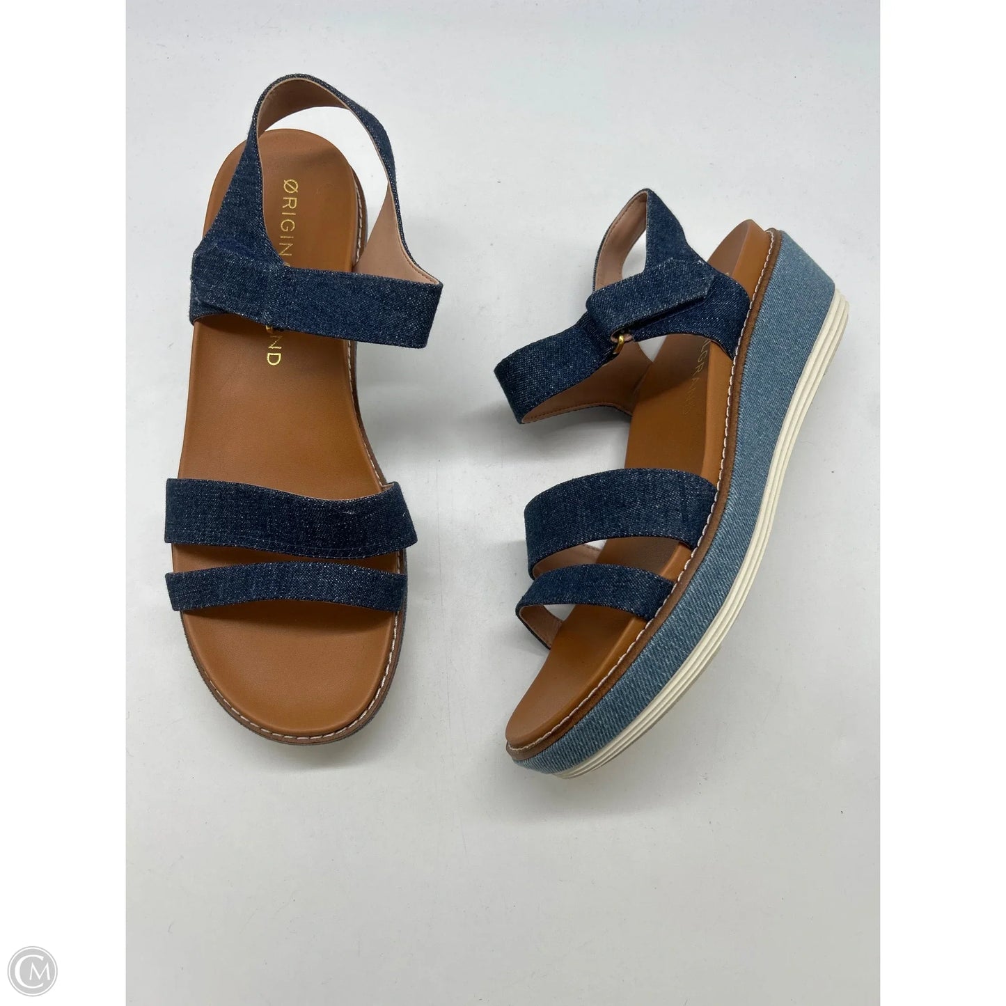 Sandals Heels Wedge By Cole-haan In Blue, Size: 8
